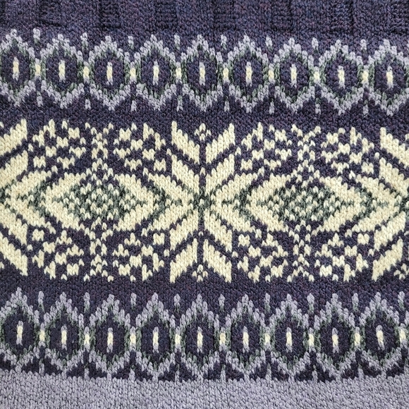 Sweater Project deep purple lavender ivory ski sweater with turtleneck hygge M - Picture 9 of 10